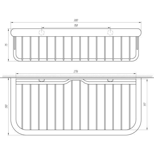 Полка прямая TOPAZ 4101 1701025500 - 4