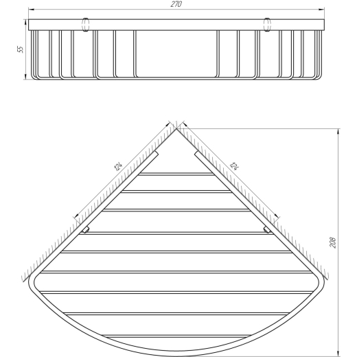 Полка TOPAZ 4114 угловая 8694900304189243 - 4