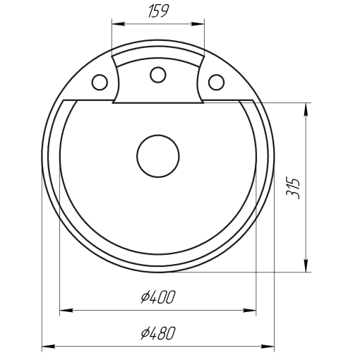Гранитная мойка Globus Lux Guron 480мм-А0005 8694900301087 - 5