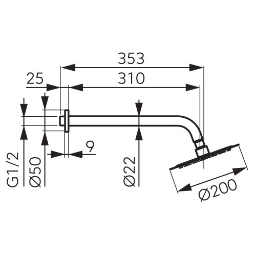 Верхний душ Ferro Slim NPT11 - 2