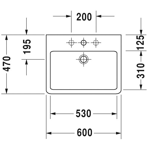 Умивальник Duravit Vero 60х47 см 0454600000 - 2