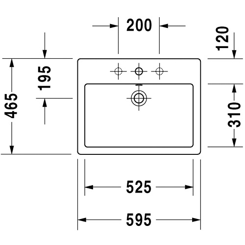 Умивальник Duravit Vero 59,5 см 0452600000 - 2