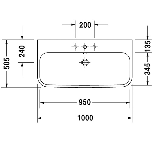 Умывальник Duravit Happy D.2 100х50,5см 2318100000 - 2