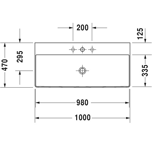 Умивальник Duravit DuraSquare 1000х470мм 2353100041 - 2