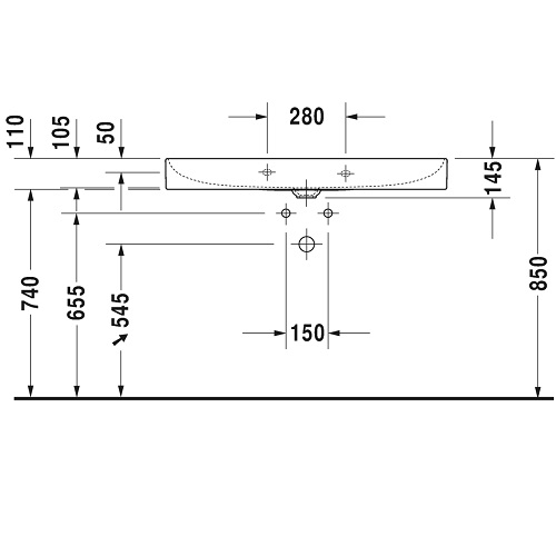Умивальник Duravit DuraSquare 1000х470мм 2353100041 - 3