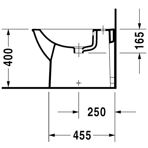 Биде напольное Duravit Darling 370x570 мм 2250100000 - 3