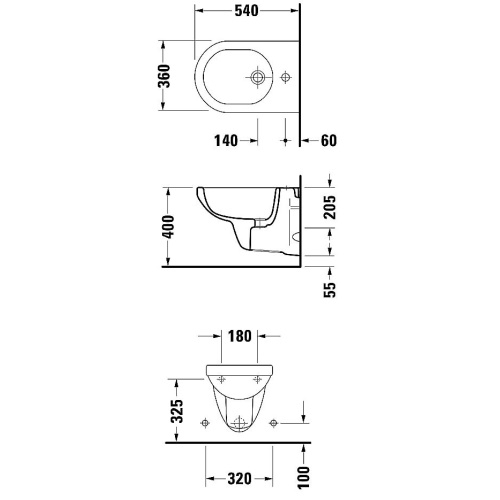 Биде подвесное Duravit Happy D 360х540мм 0256150000 - 2