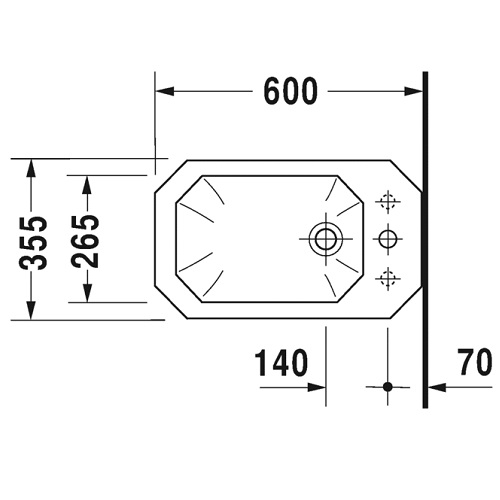 Биде напольное Duravit 1930 355х600 мм 0267100000 - 2