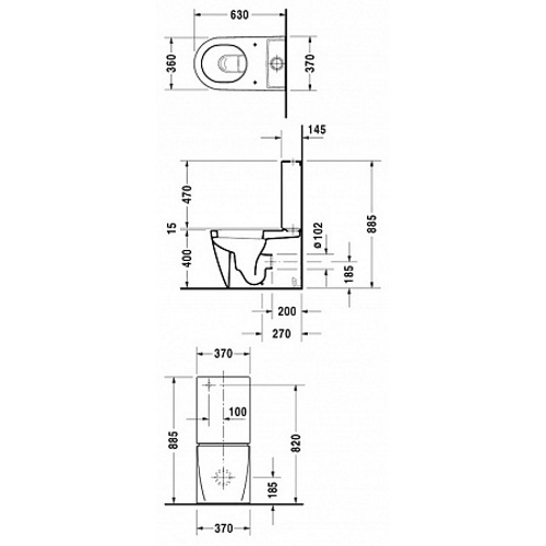 Бачок для унитаза Duravit Starck 2 370х145 мм 0933000005 - 2