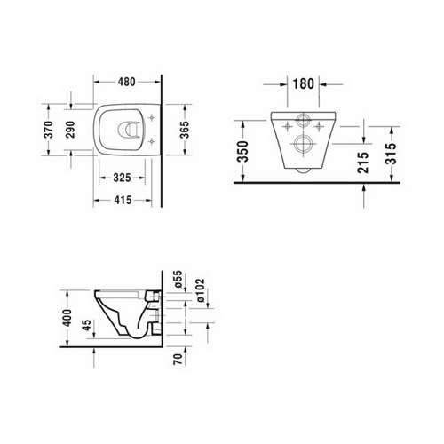 Унитаз подвесной с крышкой Duravit DuraStyle Rimless 370х480 мм 45710900A1 - 2