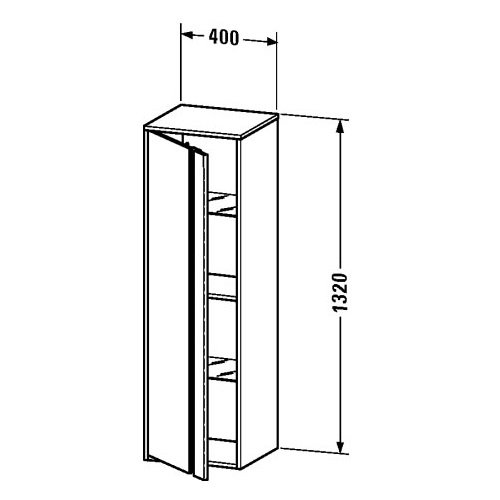 Пенал подвесной Duravit Ketho 400x360x1320 мм KT1257L3131 - 2