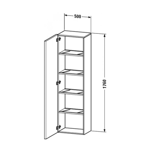 Пенал підвісний Duravit Delos 500x370x1760 мм DL1291L12 - 2