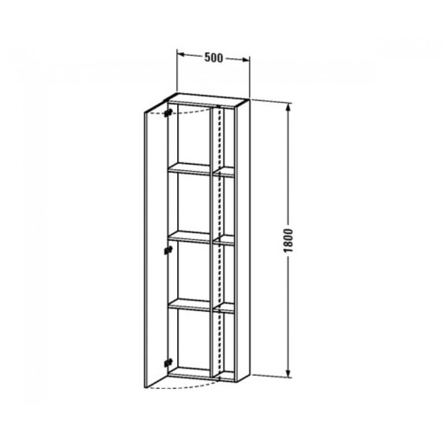 Пенал подвесной Duravit DuraStyle 500х1800 мм DS1248L4353 - 2