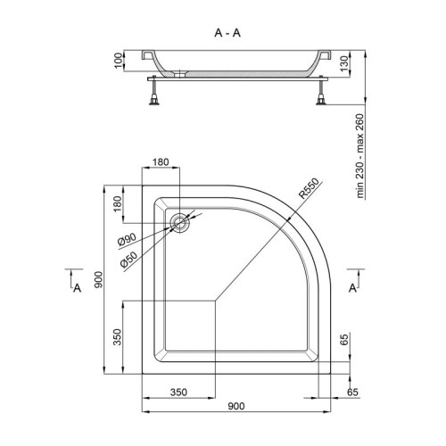 Душова кабіна Lidz Latwa 90x90 LLSC9090SATMIDGR2SET - 3
