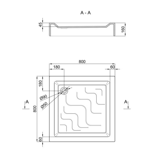 Душевой поддон Lidz Mazur 80x80x16 LMAST808016 - 2