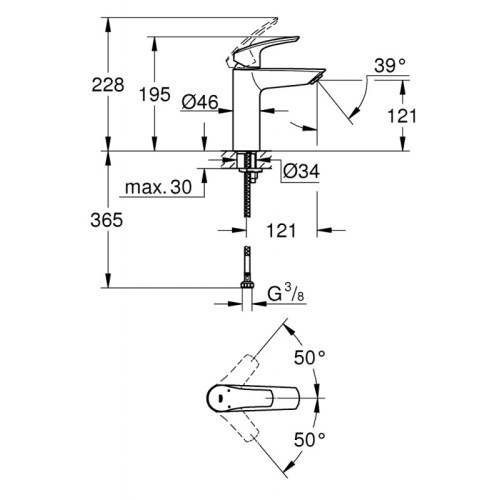 Смеситель для умывальника Grohe Eurosmart 23324003 - 2