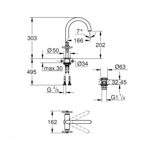Змішувач для умивальника Grohe Atrio 21019Gl3 - 2