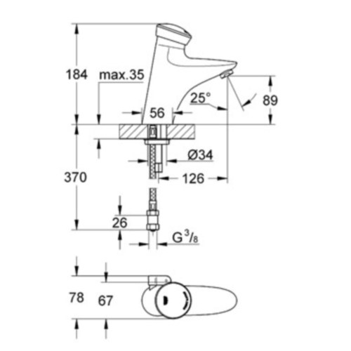 Смеситель для умывальника Grohe Eurodisc 36233000 - 2