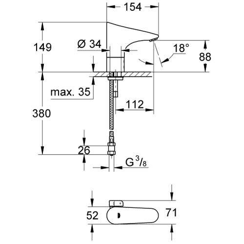 Змішувач для умивальника Grohe Europlus E 36207001 - 2