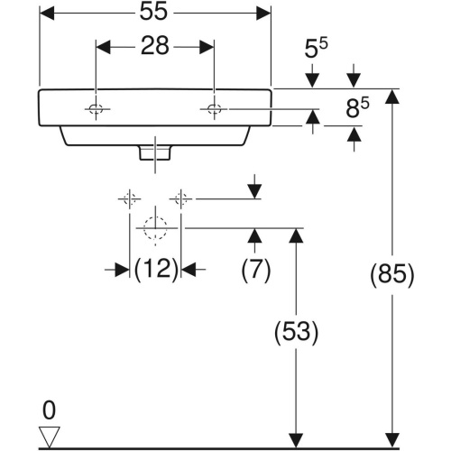Умивальник Geberit Smyle Square 500.259.01.1 - 4