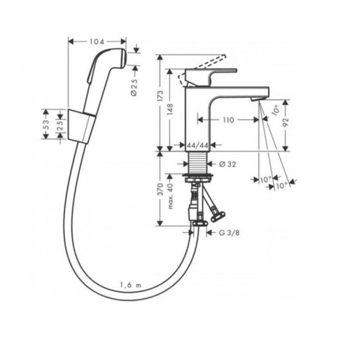 Змішувач для умивальника Hansgrohe Vernis Shape 71216000 - 2
