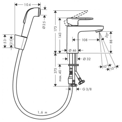 Смеситель для умывальника Hansgrohe Vernis Blend 71215000 - 2