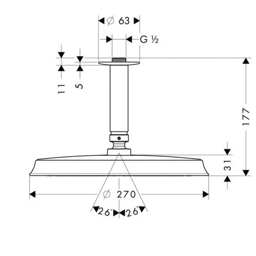 Верхний душ Hansgrohe Raindance 95588000 - 2