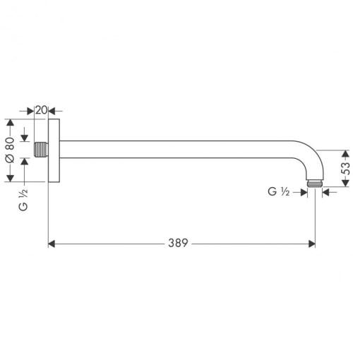 Кронштейн для верхнього душу Hansgrohe Croma 27413700 - 2
