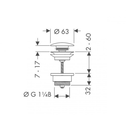 Донный клапан Hansgrohe 50100000 - 2