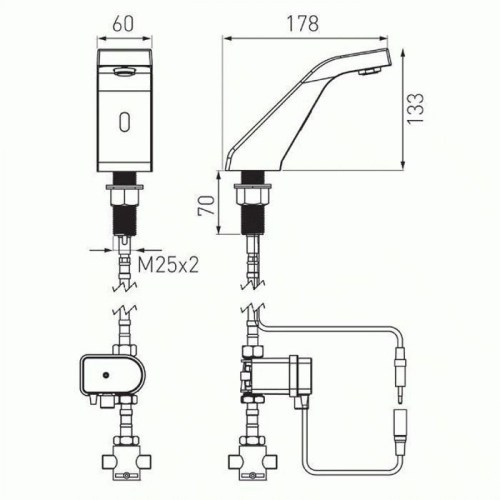 Смеситель для умывальника сенсорный Ferro Sirocco Sensor Pre-Mixed BBB101M - 2