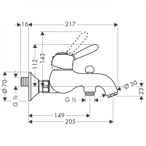 Смеситель для ванной Hansgrohe Axor Carlton 17410300 - 2