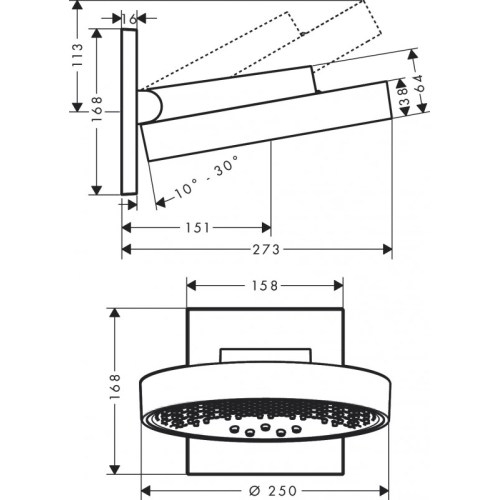 Верхний душ Hansgrohe Rainfinity 26232700 - 2