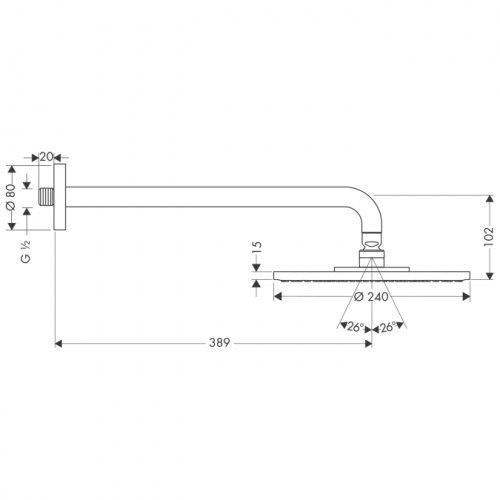 Верхний душ Hansgrohe Raindance air ecosmart 27474000 - 2