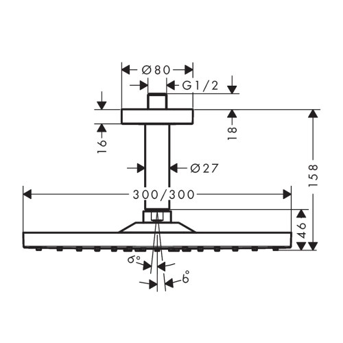 Верхний душ Hansgrohe Raindance E 26250990 - 2