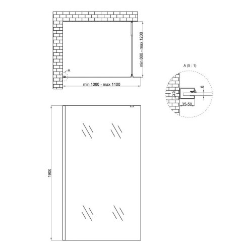Душевой уголок Qtap Walk-In Standard 110х190 см STDCRM2011C8 - 2