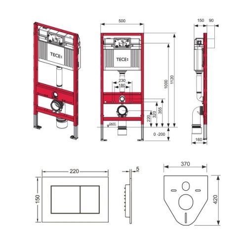 Инсталляция для унитаза Tece base 9400412 - 2