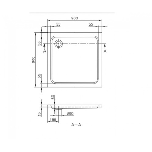 Душовий піддон Villeroy & Boch O.Novo 90x90 DA0906DEN1V-01 - 2