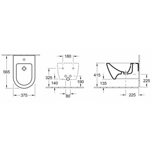 Биде подвесное Villeroy & Boch Subway 54000001 - 2