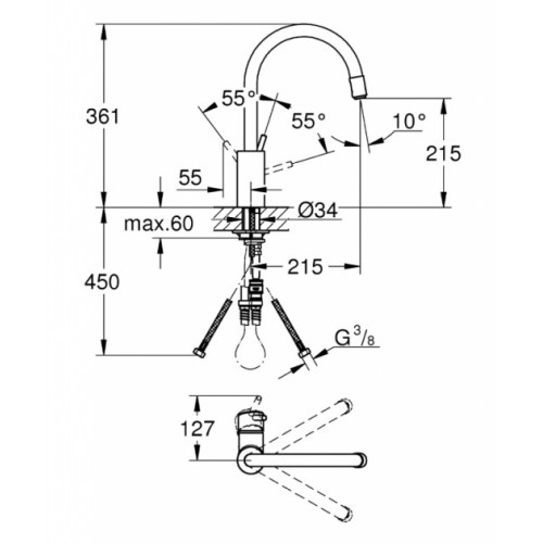 Змішувач для кухні Grohe Concetto 32663003 - 2