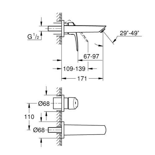 Смеситель для умывальника Grohe Eurosmart 29337003 - 2