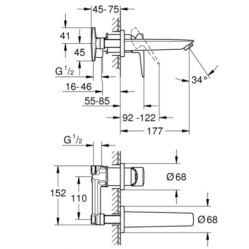Змішувач для умивальника Grohe BauEdge 20474001 - 2