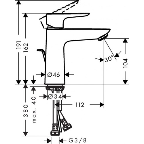 Смеситель для умывальника Hansgrohe Talis E 71710340 - 2
