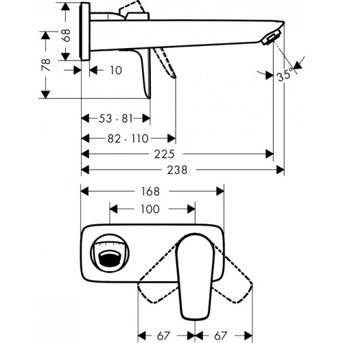 Смеситель для умывальника Hansgrohe Talis E 71734700 - 2
