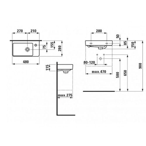 Умивальник Laufen Pro S H8159540001041 - 2