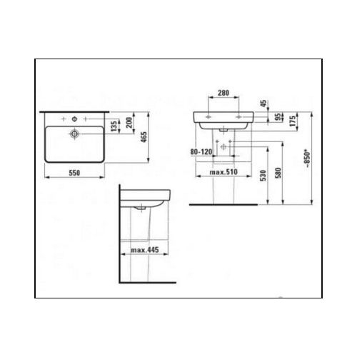 Умывальник Laufen Pro S H8109620001041 - 3