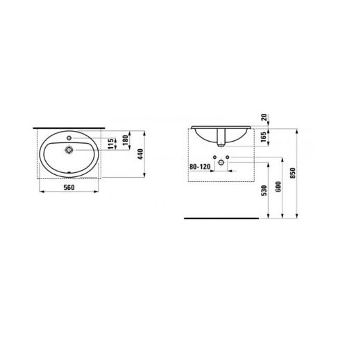 Умивальник Laufen Pro B H8139510001041 - 3