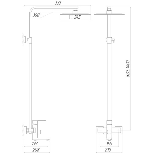 Душова система Globus Lux Sicilia VAN-SBQ-SH-02-BB 9694900304195780 - 2