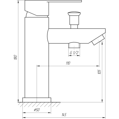 Смеситель для умывальника Globus Lux Alpen SBT1-106B 96949003041923156 - 000021994 - 2