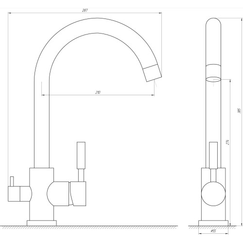 Змішувач для кухні Globus Lux Lazer GLLR-0333-11-Graphite 9694900304196463 - 2