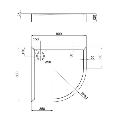 Душовий піддон Qtap Robin 308812C 80x80x12 ROBIN308812C - 2